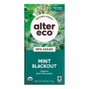 Alter Eco Organic Chocolate 75g - Mint Blackout 90%