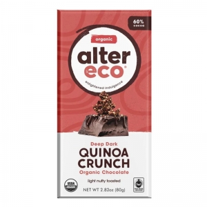 Alter Eco Organic Chocolate 80g - Deep Dark Quinoa Crunch 60%