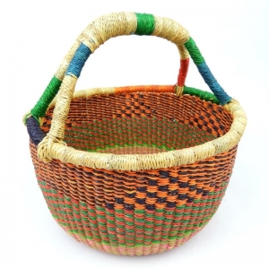 Bashiri Vegan Round Bolga Basket - Medium