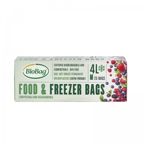Biobag Home Compostable Freezer & Food Bags 4L (25 Pack)