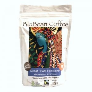 Bio Bean Coffee Organic Café Femenino Decaf Espresso Ground 250g