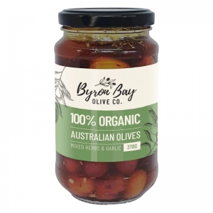 Byron Bay Olive Co Australian Olives Mixed Herbs & Garlic 370g