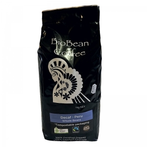 Bio Bean Organic Peru Decaf Coffee Whole Beans 1kg