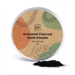 Brush It On Activated Charcoal Tooth Powder Tin 40g - Mint
