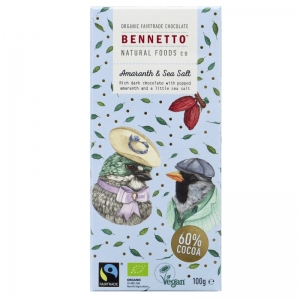 Bennetto Organic Chocolate 100g - Amaranth & Sea Salt