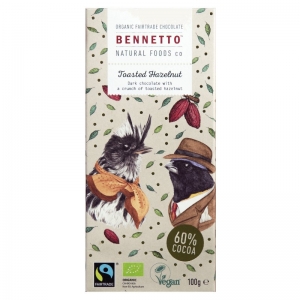 Bennetto Organic Chocolate 100g - Toasted Hazelnut
