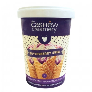 The Cashew Creamery Frozen Vegan Ice Cream Tub 1L - Boysenberry Swirl