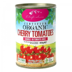 Chef's Choice Organic Whole Cherry Tomatoes Can 400g