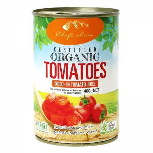 Chef's Choice Organic Diced Tomatoes Can 400g