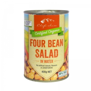 Chef's Choice Organic Four Bean Salad Can 400g