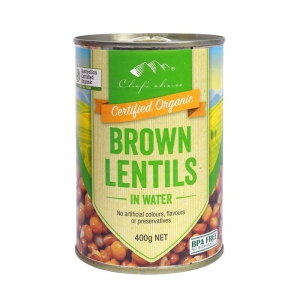 Chef's Choice Organic Brown Lentils Can 400g