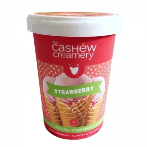The Cashew Creamery Frozen Vegan Ice Cream Tub 1L - Strawberry