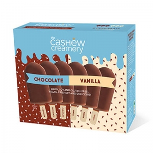 The Cashew Creamery Frozen Vegan Ice Cream 6 Pack (6 x 50g) - Vanilla & Chocolat