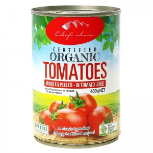 Chef's Choice Organic Whole Tomatoes Can 400g