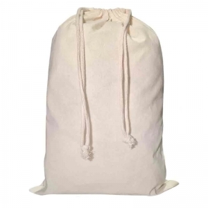 Eumarrah Natural Calico Drawstring Bag - Large