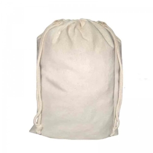 Eumarrah Natural Calico Drawstring Bag - Small