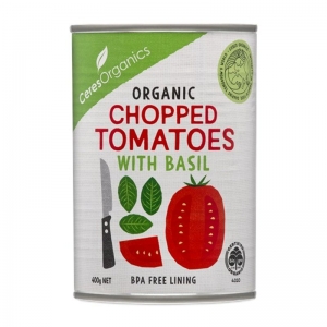Ceres Organics Organic Chopped Tomatoes with Basil Can 400g