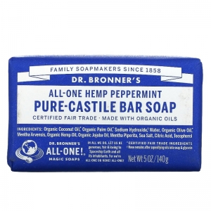 Dr Bronner's Organic Castile Soap Bar Peppermint 140g