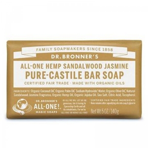 Dr Bronner's Organic Castile Soap Bar Sandalwood & Jasmine Castile 140g