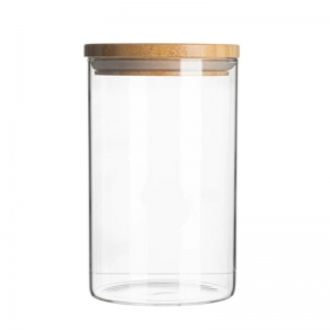 Eat To Live Glass Storage Jar with Wooden Lid 1000ml