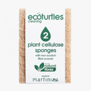 Eco Turtles Plant Cellulose Sponges With Fibre Scourer (2 Pack)