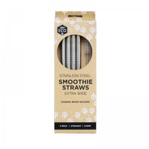 Ever Eco Stainless Steel Smoothie Straw Silver (4 Pack)