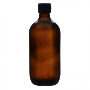 Eumarrah Reusable Amber Glass Bottle With Lid 500ml