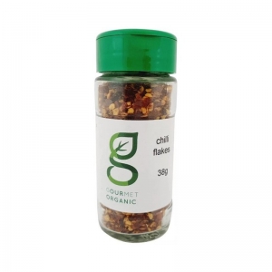 Gourmet Organic Herbs Chilli Flakes Glass Shaker 38g