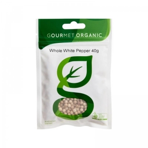 Gourmet Organic Herbs Pepper White Whole 40g