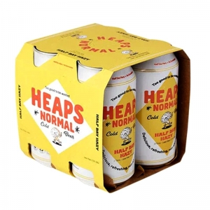 Heaps Normal Non-Alcoholic Beer 375ml (4 Pack) - Half Day Hazy