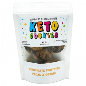 Delicious Low Carb Keto Cookies 100g - Chocolate Chip with Pecan & Orange