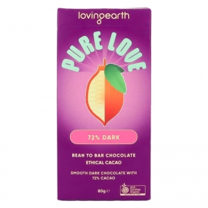 Loving Earth Organic Chocolate 80g - 72% Dark