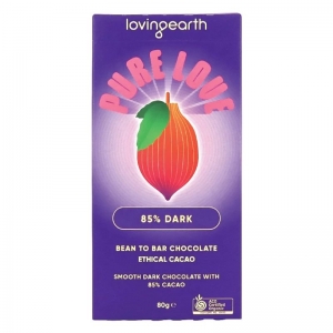 Loving Earth Organic Chocolate 80g - 85% Dark