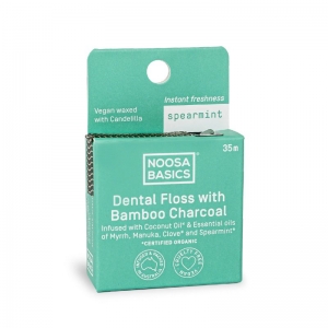 Organic Noosa Basics Dental Floss with Bamboo Charcoal 35m - Spearmint