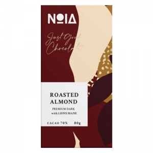 Noia Dark Chocolate 80g - Roasted Almond With Lions Mane