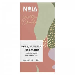 Noia Dark Chocolate 80g - Rose, Turkish Pistachio With Turkey Tail