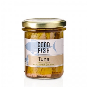 Good Fish Tuna Fillets In Organic Extra Virgin Olive Oil Jar 195g