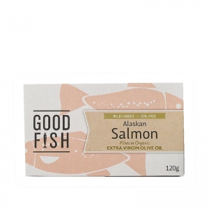 Good Fish Alaskan Salmon Fillets In Organic Extra Virgin Olive Oil 120g