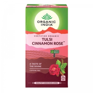Organic India Tulsi Cinnamon Rose Tea Bags 45g (25 Bags)