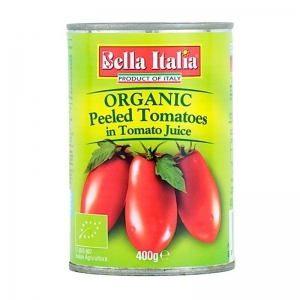Bella Italia Organic Whole Peeled Tomatoes Can 400g