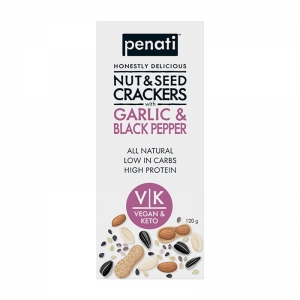 Penati Nut & Seed Crackers 120g - Garlic & Black Pepper