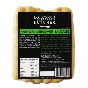 Suzy Spoon Vegan Sauages 370g (6 Pack) - Kale & Cauliflower