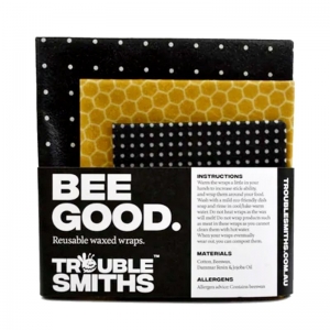 Troublesmiths Bee Good Reusable Beeswax Wrap Set (3 Pack)